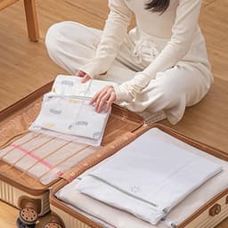 SnelShoppen - 3 Pack Honingraat Mesh Waszakken met Hanglus en Rits voor Delicate Kleding Organisator voor BH's, Ondergoed, Sokken, Baby Kleding en Rei — thumbnail 4