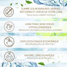 SnelShoppen - Ecologische Wasballen Zonder Wasmiddel, Herbruikbaar 1 Jaar, 2 in 1 Pak, 100% Biologische Schapenwol, Compatibel Met Alle Wasmachines en — thumbnail 3