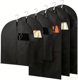 Kledingzakken set van 6, 60 x 100 cm, semi-transparante hoes met ritssluiting voor jassen, winterkleding en kledingbescherming — thumbnail 1