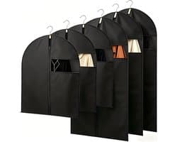 Kledingzakken set van 6, 60 x 100 cm, semi-transparante hoes met ritssluiting voor jassen, winterkleding en kledingbescherming