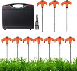 Grondankers Set - Tentharingen Vastschroeven - Buiten Verankeren - Lichtgevend Gloeiend Effect - 10 Stuks - Oranje — thumbnail 5