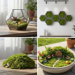 200g groen doe-het-zelf-knutselmos voor paasmanden - echt decoratief mos voor het knutselen en decoreren van paasmanden (Set2 - decoratief mos - 200g) — thumbnail 2