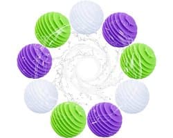 9 stuks drogerballen voor wasdroger, wasballen voor donsjacks, herbruikbare drogerballen, wasbal voor wasmachine, droger, ballen voor thuiskleding (groen, wit, paars)