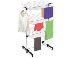 Droogrek Toren - Wasrek Vlier - Kleding Drogen - 36 Meter Drooglengte - 77x73x140 cm - Wit