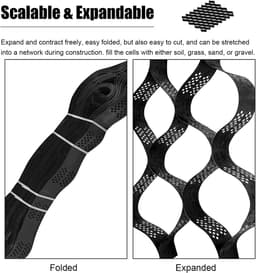 Grondstabilisator Rooster - Grind Stabiliseren - Oprit Aanleggen - Hoge Treksterkte - 2 x 7 Meter - Zwart — thumbnail 4