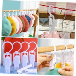 Kunststof Kledinghanger Clips - Washaken Ophangclips - Spullen Ophangen - Sterke Klemkracht - 20 Stuks - Wit — thumbnail 3