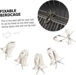 Voedselklemmen - Vogelvoeding Clips - Vogelkooi Netheid - Roestvrij Staal - 15 Stuks - Zilverkleurig — thumbnail 4