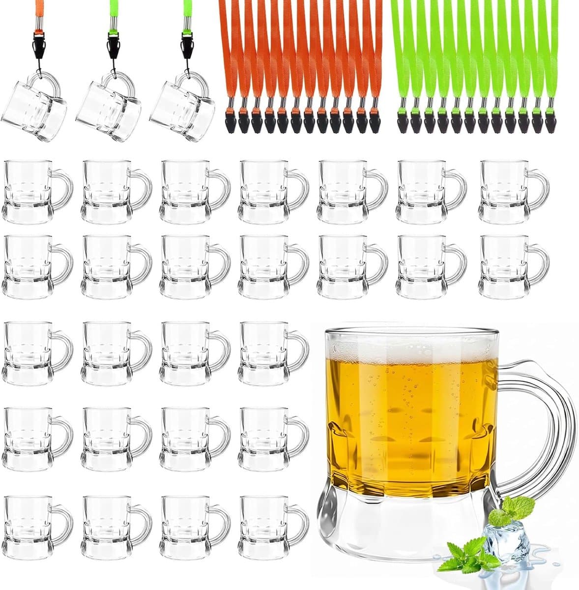 Likeurglaasjes 30ml - herbruikbaar kunststof - 24 stuks in 6 kleuren - perfect voor bruiloften - ShopVlot — afbeelding 1
