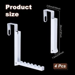 4 stuks over de deurhanger, vouwen over de deur kleding droogrek, opvouwbare hangende kapstok, opvouwbare draagbare - ShopVlot — thumbnail 5
