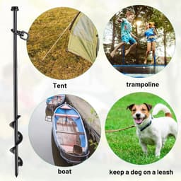 SnelShoppen - Grondankers voor Trampoline en Tent - Robuuste en Stabiele Grondankers van Hoogwaardige Koolstofstaal - Spiralen voor Versterkte Grip - — thumbnail 2
