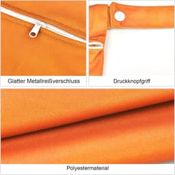 Reiswaszak Set, Grote Tas voor Linnen en Kleine Waszak, Waterdichte Tas met Handvatten voor Vuile Was en Nat Kleding (Verloop van Oranje naar Lichtgroen) — thumbnail 5