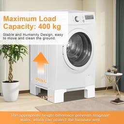 SnelShoppen - Verstelbaar Meubelonderstel voor Koelkast en Wasmachine - Trillingsbestendige Sokkels - Draagkracht 400 kg - Hoogte 16,1 cm en 46-69 cm — thumbnail 4
