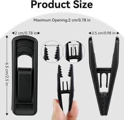 set van 20 fluwelen kledinghaakjes, vinger-broekclips voor fluweel-beflockte kleerhangers, kledingspelden (beige (kunststof)) — thumbnail 5