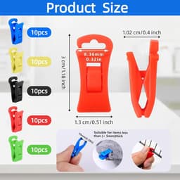 50-delige set sokkenklemmen voor wasmachine en droger, met 1 opbergtas, sokkenhouder wasmachine, sokkenklemmen, wasmachine, sokkenclips, voor dikke sokken, levensmiddelen, foto's — thumbnail 3