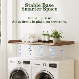 SnelShoppen - Washer-Dry-Worktop - Organisatie en Opbergruimte voor Wasruimte - Houten Werkblad voor Wasmachine en Droger - Walnoot - 137x70x7 cm - Id — thumbnail 3