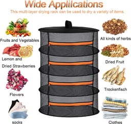 4-Layer Drying Net for Herbs, Drying Net with Lopper and Hook, Hanging Herb Drying Rack, Drying System with Zipper for - ShopVlot — thumbnail 2
