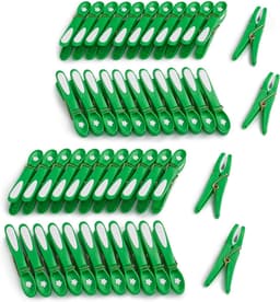 Wasknijpers Bloem, Extra Sterk, 48 Stuks, klassiek groen-wit | Made in France, UV- en weerbestendig, zachte grip zonder afdrukken, ook voor strandhanddoeken, voor binnen en buiten — thumbnail 1