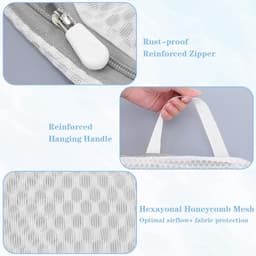 3D Mesh Waszakken Set van 3 met Ophanglussen, Duurzame Rits Waszakken voor Kleding, Delicates en Ondergoed, Ideaal voor de Wasmachine — thumbnail 2