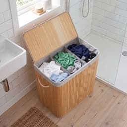 CALICOSY - 3-vak wasmand van bamboe 150L H60 cm - YSA — thumbnail 5