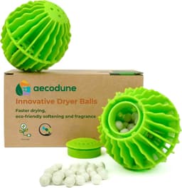 Thijox - Aecodune Droge Lucht Wasbal - 2x Herbruikbare Droogballen - Versnelt Droogtijd - Energiezuinig - Natuurlijke Ingrediënten - Wasverzachter en — thumbnail 1
