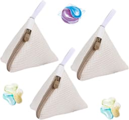 3 stuks - Waszak - Mini waszakjes - Mini Mesh Waszakken - Tas Wasnetten - Reiswaszak - Waszak Wasmachine - BH-waszakje - met rits - herbruikbare - huishoudelijke artikelen - voor bh's, ondergoed, sokken en kleine accessoires - 12*12 cm - beige — thumbnail 1
