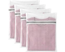 Set van 4 kleine wasnetten van mesh, 30 x 25 cm, ideaal voor delicate kleding en wasgoed