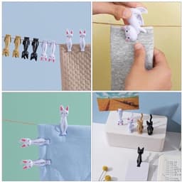 12 Stuks Kat Clip Kleding Mini Kledingknijpers voor Foto's Theedoek Clip Handdoek Clips Winddicht Handdoek Clips Antislip Tas — thumbnail 3