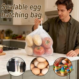Mesh Produce Zakjes - Netzakken Fruit - Keuken Organiseren - Rekbaar Materiaal - 100 stuks - Wit — thumbnail 4