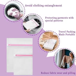 Waszakken met ritsen herbruikbare wasmachine waszak geschikt voor delicate blouse kousen ondergoed bh's lingerie reizen organizer 23 × 30 cm/30 × 40 cm — thumbnail 2