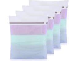 Wasnet voor wasmachine 4 stuks - 30 x 40 cm - Waszak Laundry Bag met ritssluiting voor overhemden, ondergoed, babykleding