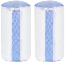 Dailygoods- Schoenwaszak met rits - 2 stuks - Wit/Blauw - Herbruikbaar - Polyester - Zachte vezels voor reiniging - Schoenentas — thumbnail 5