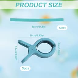 Dailygoods - 12 Silicone Strandhanddoek Klemmen - Kleurrijke Tapes voor Strandbedden en Ligstoelen — thumbnail 4