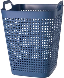 Storage Solutions Wasmand - 2x - blauw - 48 liter - 40 x 51 cm - kunststof - wasbox - mand voor wasgoed - badkamer — thumbnail 5