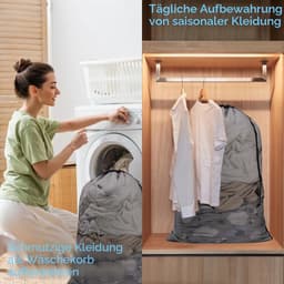 Wasnetzakken met trekkoord, net waszak met trekkoord voor wasmachine, stevige waszak voor vuile reiskleding voor wasmachine, voor doeken, blouse, ondergoed — thumbnail 3