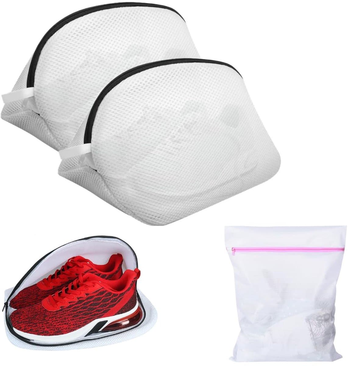 Pro Heat 2 stuks waszak - waszak voor schoenen - waszakken voor schoenen - 2 herbruikbare wasnetten met ritssluiting. — afbeelding 1