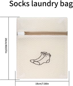 Waszakken voor wasmachine, waszak, waszak, waszak, waszak met ritssluiting, voor gevoelige jassen, beha, ondergoed, sokken, beha, 18 x 20 cm — thumbnail 3