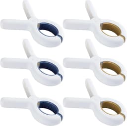 Thijox - 6 stuks strandhanddoekclips, winddicht en grote wasknijpers voor strandhanddoeken, ligstoelen, vakantie, zwembad, siliconen binnenvulling, an — thumbnail 1