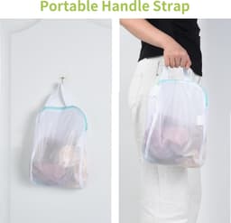 SnelShoppen - 2 Stuks Wasnetten met Handvatten 25.5 x 30.5 cm - Waszak voor Ondergoed, Bh's, Lingerie, Sokken en Baby Kleding - Beschermende Waszakken — thumbnail 5
