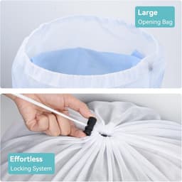 SnelShoppen - OTraki Mesh Waszak - Sterke Waszak voor Kleding, Wasgoed en Sportkleding - Ademend Netstof, Handvatten, 60x50 cm - Ideaal voor Thuis, Sp — thumbnail 3