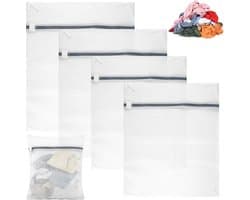 Herbruikbare Mesh Waszakjes - 4 Stuks Waszakken voor Wasmachine | 50 x 60 cm en 40 x 50 cm voor Sokken, Truien en Onderkleding met Ritssluiting