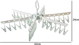 Dailygoods- Droogrek 365° draaibaar - Sokkenstandaard met 36 clips - Opvouwbaar - Multidirectionele sokkendroger - Ideaal voor ondergoed - Vrije luchtcirculatie - Sokkenrek — thumbnail 5