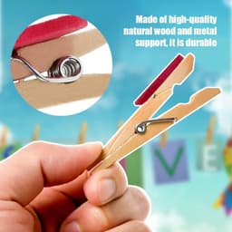 Houten Knijpers - Decoratieve Clips - Foto's Ophangen - Hartvorm Design - 50 Stuks - Kleurrijk — thumbnail 2