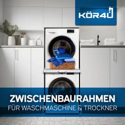 Tussenbouwframe Wasmachine Droger - Stapelrek Droogkast - Ruimte Besparen - Met Uittrekbaar Platform - 60.5 x 54.5 cm - Wit — thumbnail 3