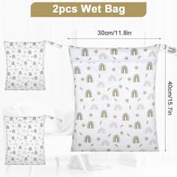 Bags, Natte Dry Bag Waterdichte Reistas, Stoffen Luiertas met Handvat & Rits, Wasbare Reistas Organizer Yogatas — thumbnail 5
