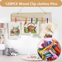 Mini Houten Knijpers - Kleine Klemmen - Foto Decoratie - Natuurlijk Hout - 120 Stuks - Kleurrijk — thumbnail 4