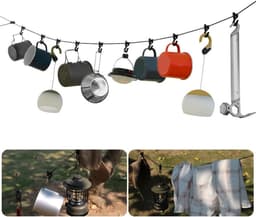 Reis Waslijn - Kledinglijn Buiten - Droog Kleding - Met Haken - 5 Meter - Reflecterend — thumbnail 4