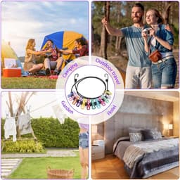 flintronic Intrekbare reiswaslijn, 2 stuks, 1,8 m intrekbare waslijn, waslijn, camping, draagbaar, met 12 wasknijpers, waskoord, wasrek voor badkamer, outdoor — thumbnail 2