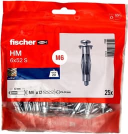 fischer - Metalen pluggen voor holle behuizing HM-S 6 x 52 / zak van 25 stuks — thumbnail 2