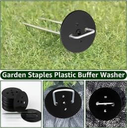 SnelShoppen - 200 Stuks Buffer Disc, Grondankers, Zwarte Kunststof Bufferplaten, 5.5 cm, Voor Tuin, Boerderij, Landschapsarchitectuur, Duurzaam & Weer — thumbnail 5