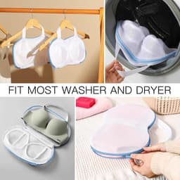 4 Stuks Bh Waszakken - 19x35cm - Bh Wasnetje Voor Wasgoed - Anti-Vervorming – BH Waszakje - waszak - Wasbol - Waszakje Lingerie - Premium Lingerie Waszakje – Waszakken – Kledingzakjes – Was Zakjes - Herbruikbare – Wasmachine Zakjes - blauw — thumbnail 4